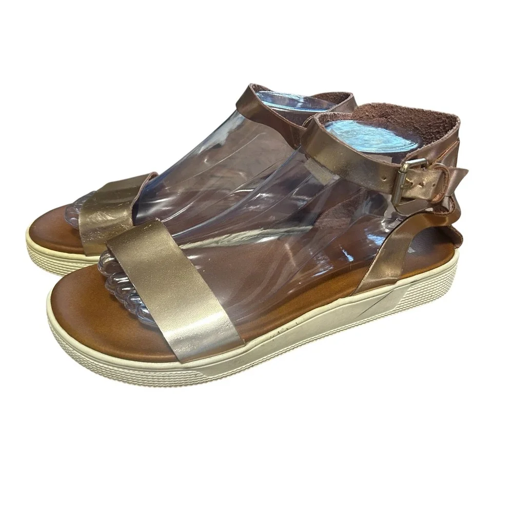 MIA Rose Gold Ankle Strap Platform Sandals‎ Women's Size 11 Summer Casual Chic